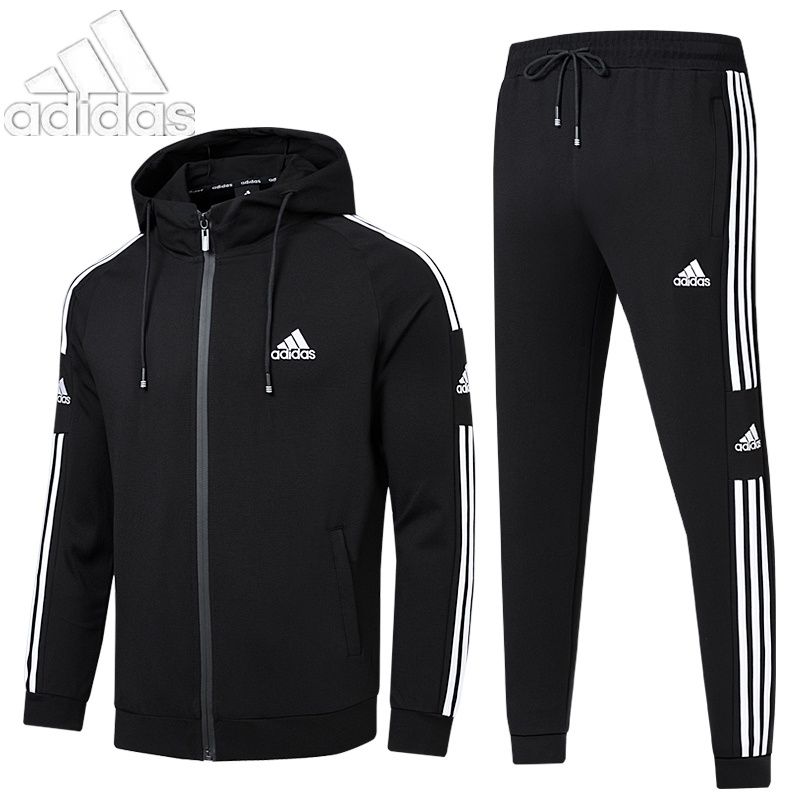 Bộ Đồ Thể Thao adidas Dài Tay Có Mũ Trùm Thêu logo Giản Dị