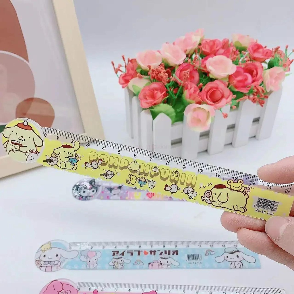 Thước Cuộn 15cm Hình sanrio kuromi melody Dễ Thương Cho Học Sinh