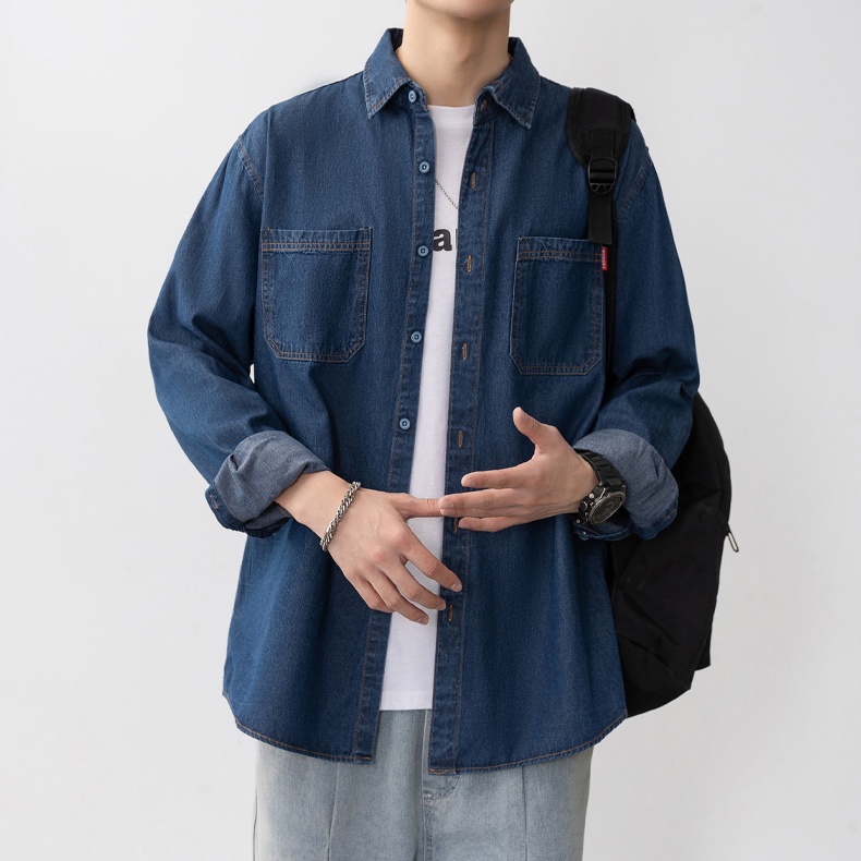 Áo Sơ Mi denim Dài Tay Thời Trang Cho Nam