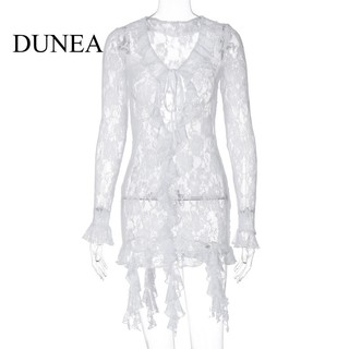 DUNEA Đầm Nữ Phối Ren Quyến Rũ Gợi Cảm