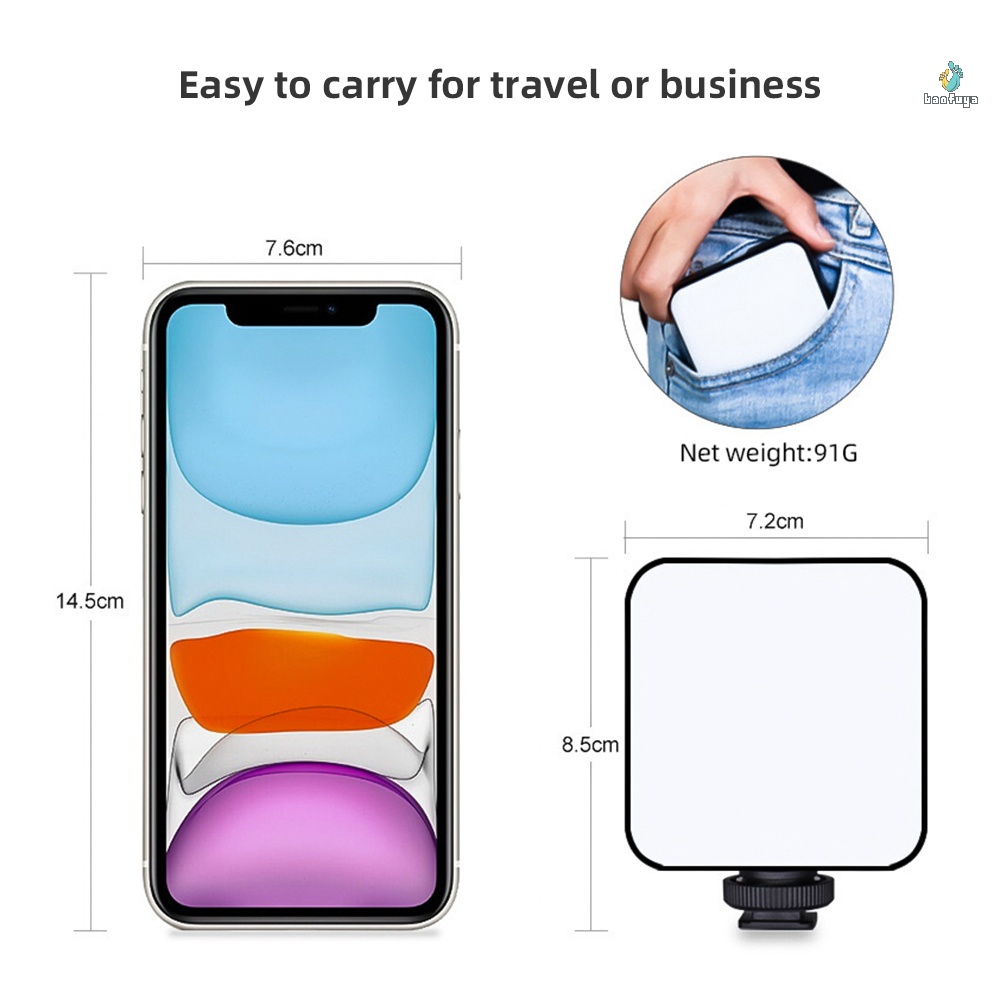 Nhiệt độ đèn 3 Hạt gắn lạnh 200 Đèn led mini chụp ảnh màu cho Co ≥ panel CRI Home 95 với Live light Shoe Streaming RGB 2500 K- 9000 K ± Andoer 65 chiếc T 64 Pocket Video Studio