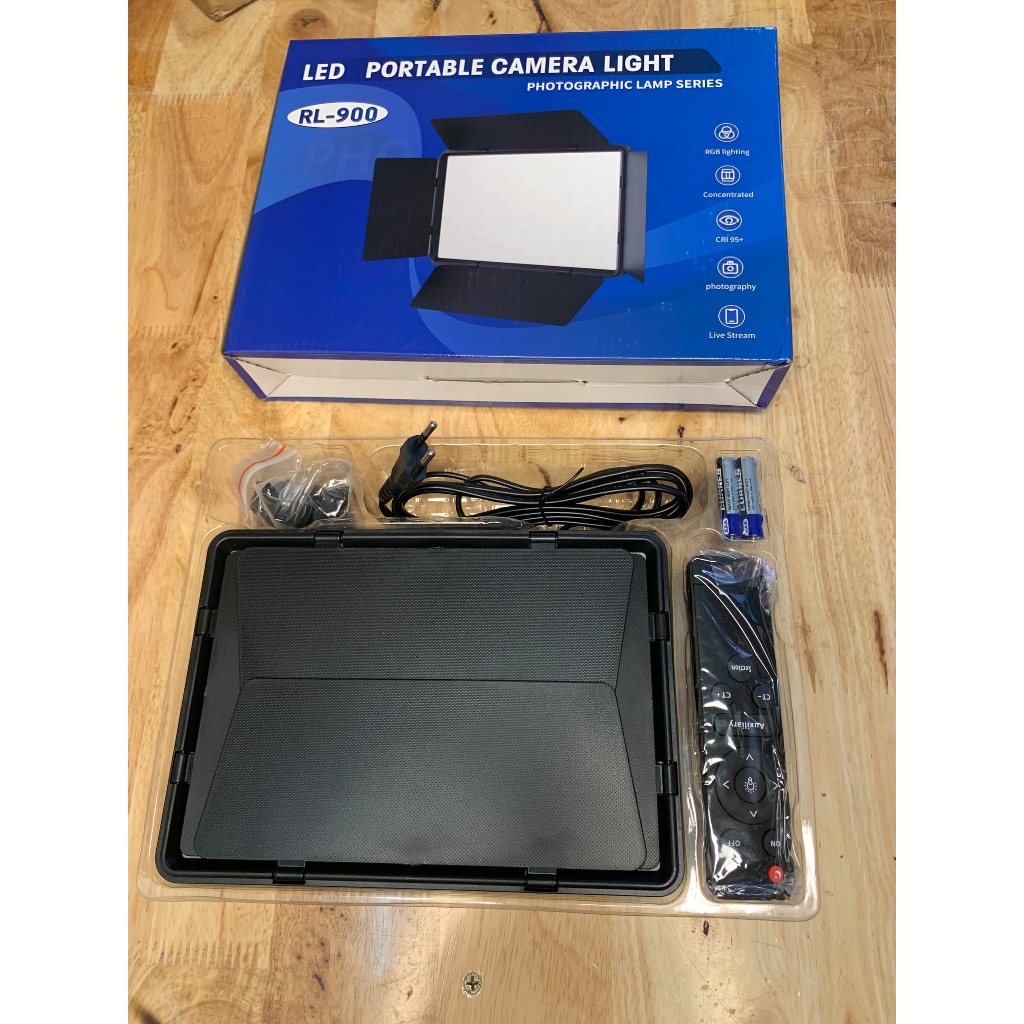 Đèn LED Barndoor vuông RL-900 Trợ Sáng Có Remote điều khiển Chụp ảnh Studio Quay phim