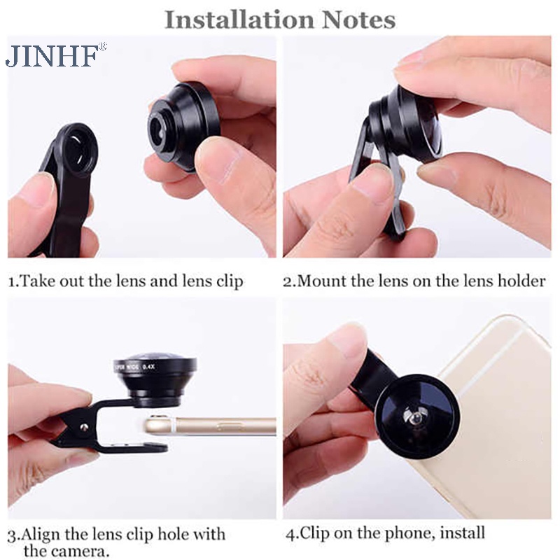 Jinhf Bộ Ống Kính 3 Trong 1 fish Eye Cho Điện Thoại Thông Minh | BigBuy360 - bigbuy360.vn