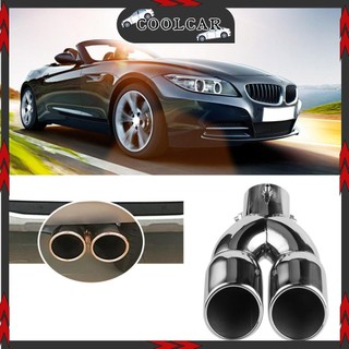 Coolcar ống xả kép ô tô 201 đầu giảm âm bằng thép không gỉ 63‑76‑220