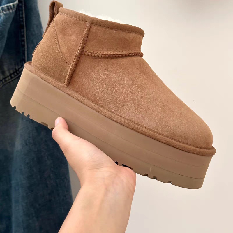 Giày Bốt Đi Tuyết Đế Dày 5cm Phong Cách Úc Cổ Điển Hàng Mới Dành Cho Bạn Nữ Mặc Ngoài Trời