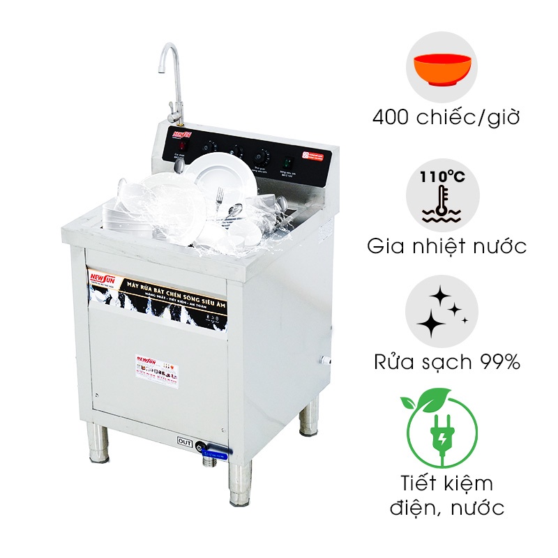 Máy rửa bát chén siêu âm chậu đơn NS-600SS NEWSUN (Gía bán chưa bao gồm phí Newsun vận chuyển)