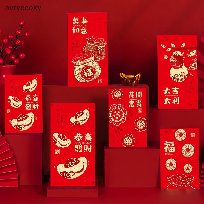 Set 6 Bao Lì Xì Đỏ May Mắn Cho Lễ Hội Năm Mới 2023