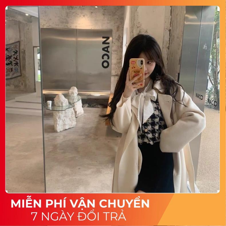 BS21 Bon Store Set Dạ 2 Món Áo Gile Kẻ Liền Sơ Mi Trong Siêu Dễ Thương phong Cách Hàn Quốc Có Ảnh Thật