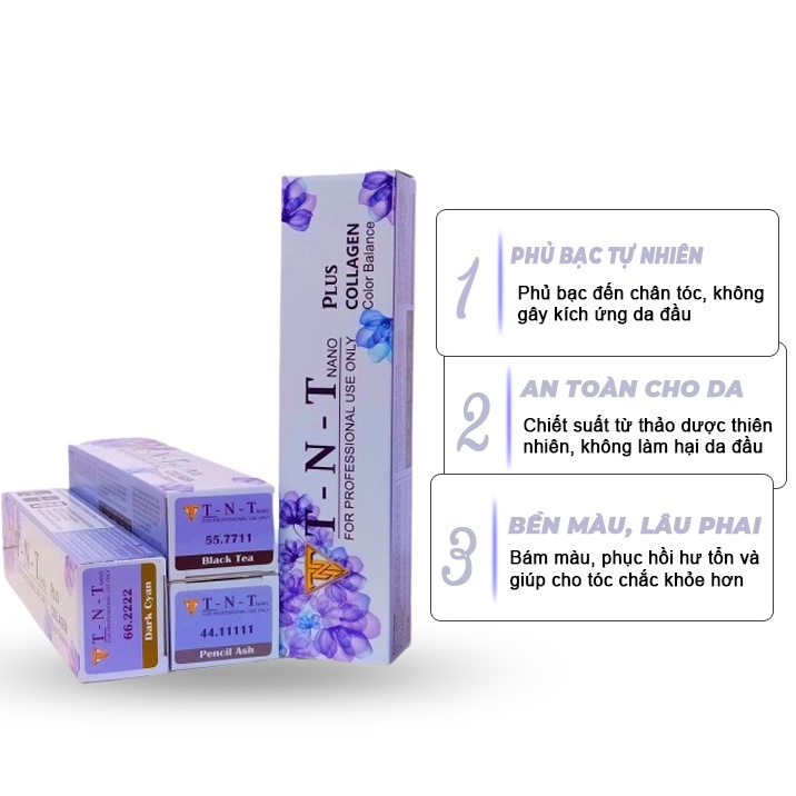 Màu nhuộm tóc TNT Nano Plus Collagen - Lên màu không cần tẩy