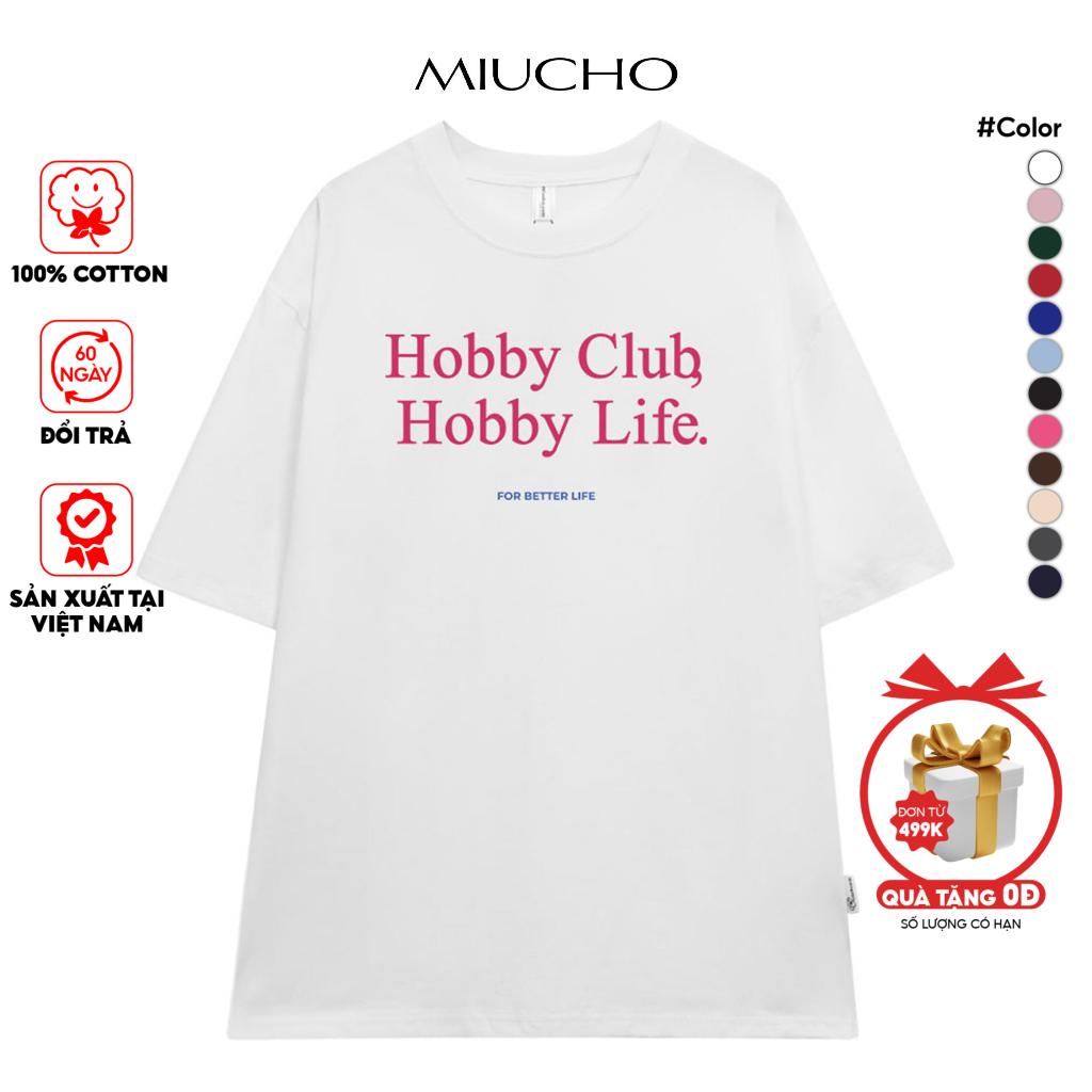 Áo thun nam form rộng ATD95 tay ngắn kiểu hàn quốc unisex vải cotton Miucho in Typography