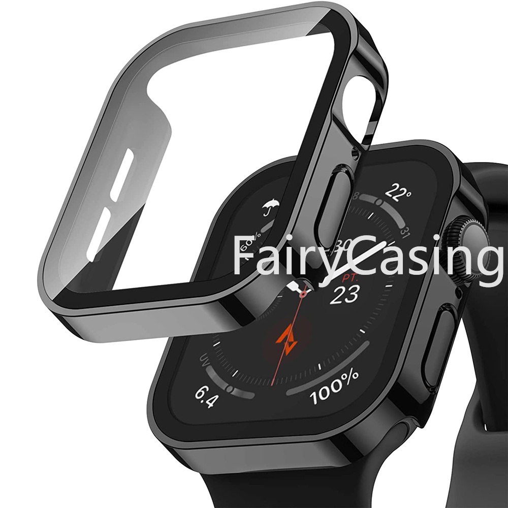Kính Cường Lực + Ốp Bảo Vệ Màn Hình Chống Nước Cho apple watch ultra 2 49mm series 8 7 8 9 45mm 41mm 44mm 40mm iwatch 4 3 5 se 6