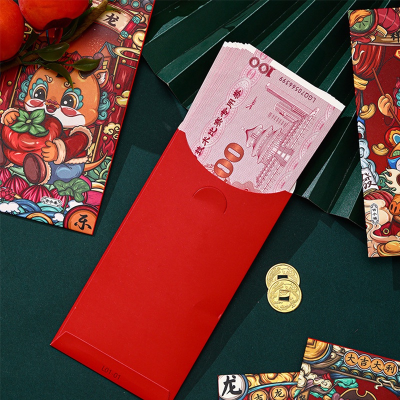 Set 6 Bao Lì Xì Đỏ May Mắn 2024 Cho Năm Mới