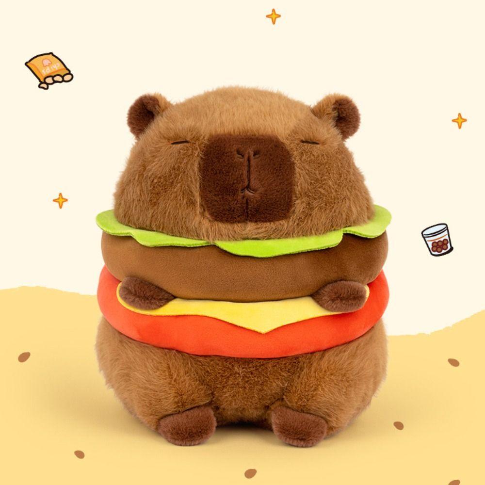 Đồ chơi nhồi bông capybara Phủ Lông Mềm Mại Hình hamburger Cho Nữ