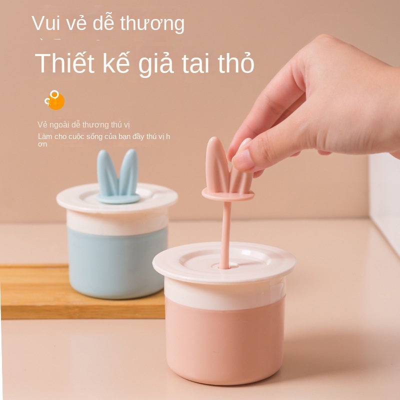 Bình Tạo Bọt Sữa Rửa Mặt Thủ Công Hình Tai Thỏ Hoạt Hình