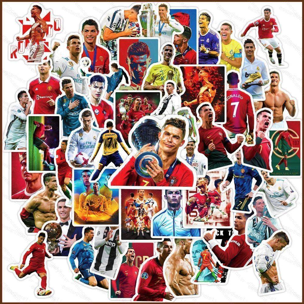 Set 50 Sticker Dán Trang Trí Sổ Tay Hình Ngôi Sao Bóng Đá cristiano ronaldo