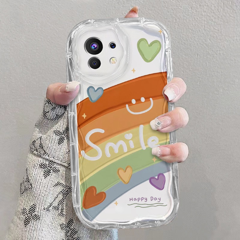 Ốp Lưng xiaomi 11 LITE 5G NE Mi 11 lite Ốp Điện Thoại Dễ thương Cầu vồng Hoa Silicon Mềm Trong Suốt 
