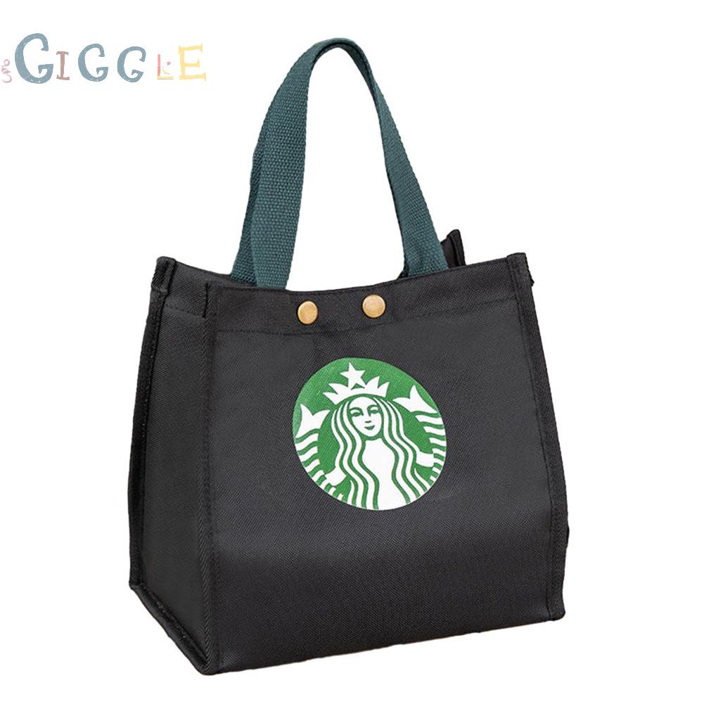 Lunch Bag Simple Solid Color Thickening Button Canvas Material Casual Daily