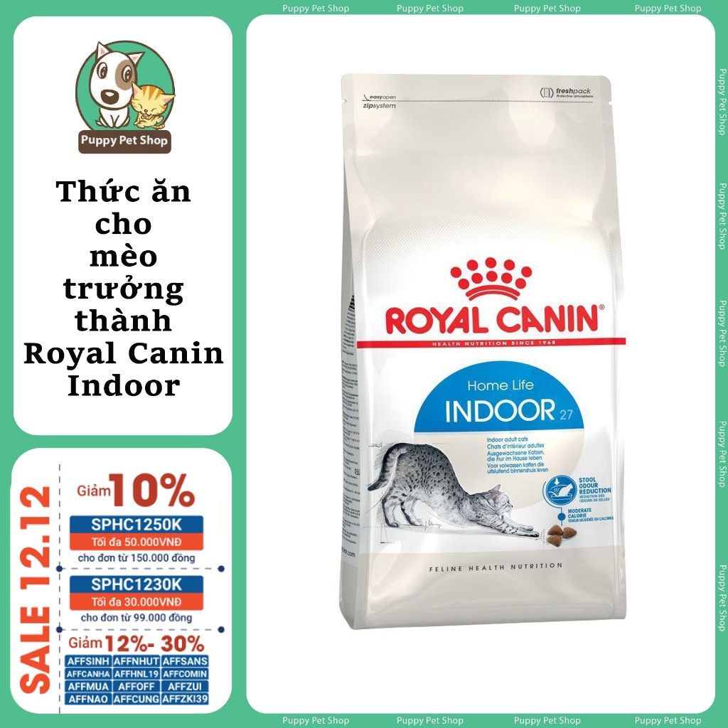 Thức ăn hạt cho mèo trưởng thành trong nhà - Royal Canin Indoor 27