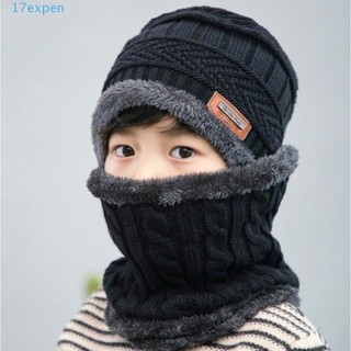 Set mũ len + khăn choàng cổ + khăn choàng cổ thể thao giữ ấm mùa đông