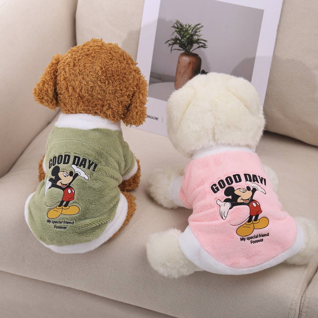 Áo hoodie Hình Chuột mickey Bằng Lông Nhung Dễ Thương Xinh Xắn Cho Thú Cưng
