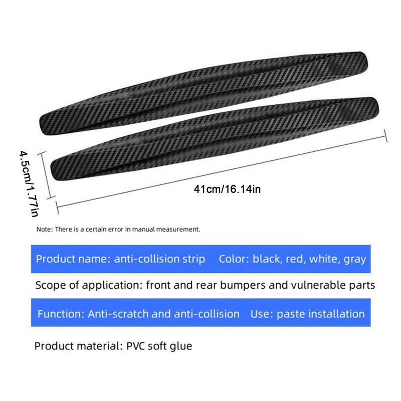 Aayetd Bộ 2 Miếng Dán Sợi carbon Chống Trầy Xước Bảo Vệ Thân Xe Hơi