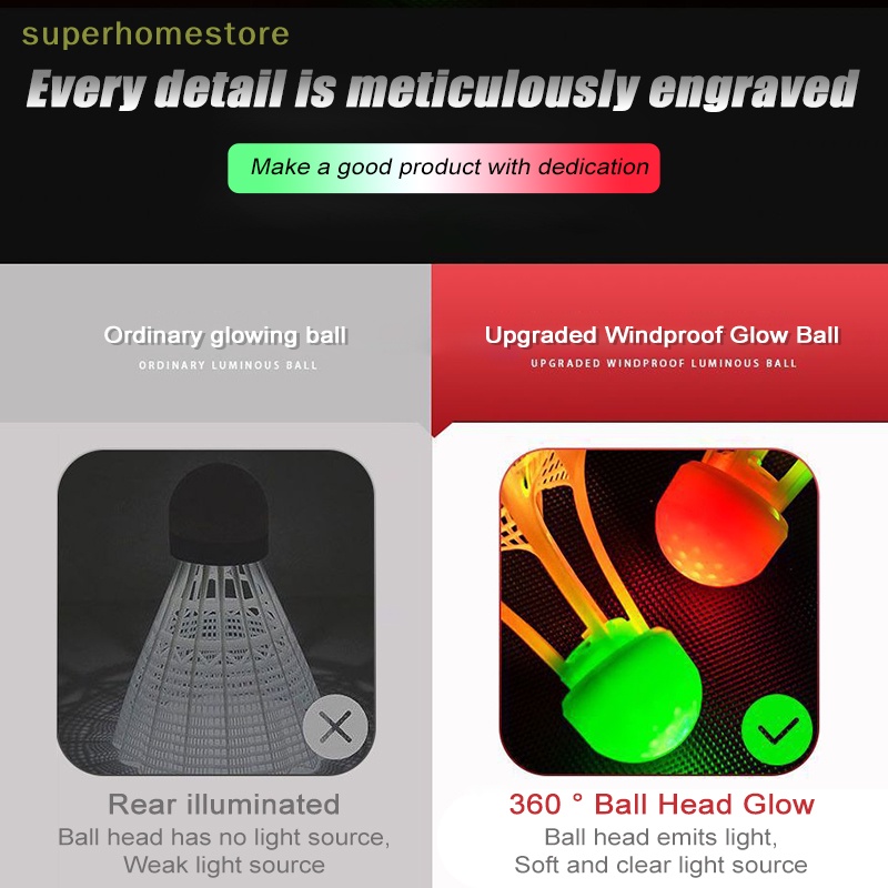 1 Quả Cầu Lông Nhựa nylon Phát Sáng Trong Tối Chống Gió Siêu Bền uyi