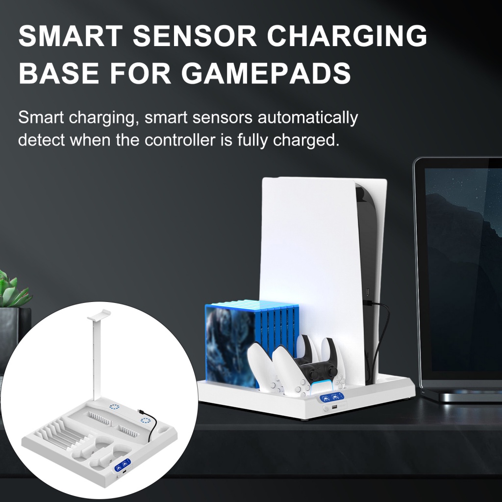 Giá Đỡ + Quạt Tản Nhiệt Làm Mát Và Sạc Nhanh Cho Tay Cầm Chơi game ps5 / p5 slim