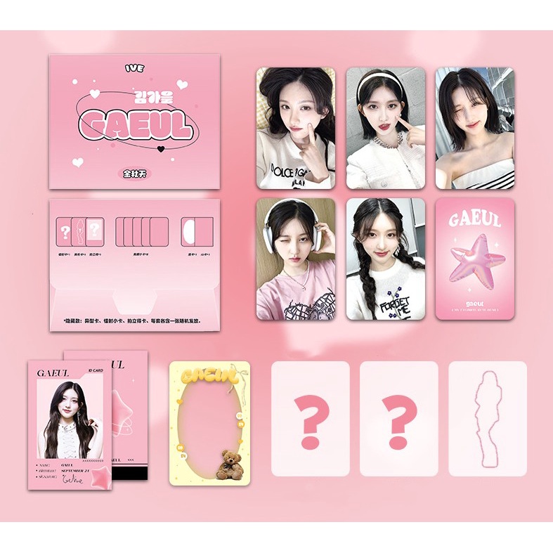 Liz rei gaeul yujin leeseo Thẻ Ghi Chú Lý Tưởng Ánh laser hologram Trong Suốt Phiên Bản Bí Mật kpop sx