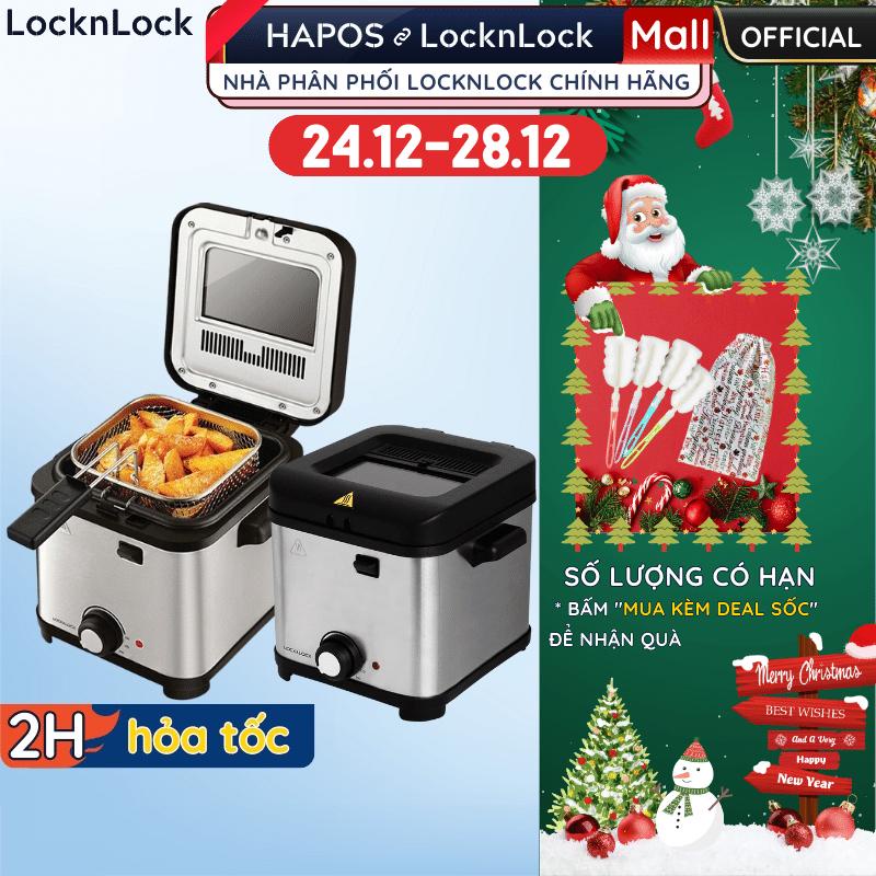 Nồi chiên ngập dầu LocknLock mini 1.5L 900W Chính hãng, chiên nhúng điện Deep Fryer - BH 24 Tháng - HAPOS OFFICIAL
