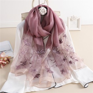 Khăn lụa quàng cổ tơ tằm thêu tay cao cấp chính hãng - milksua