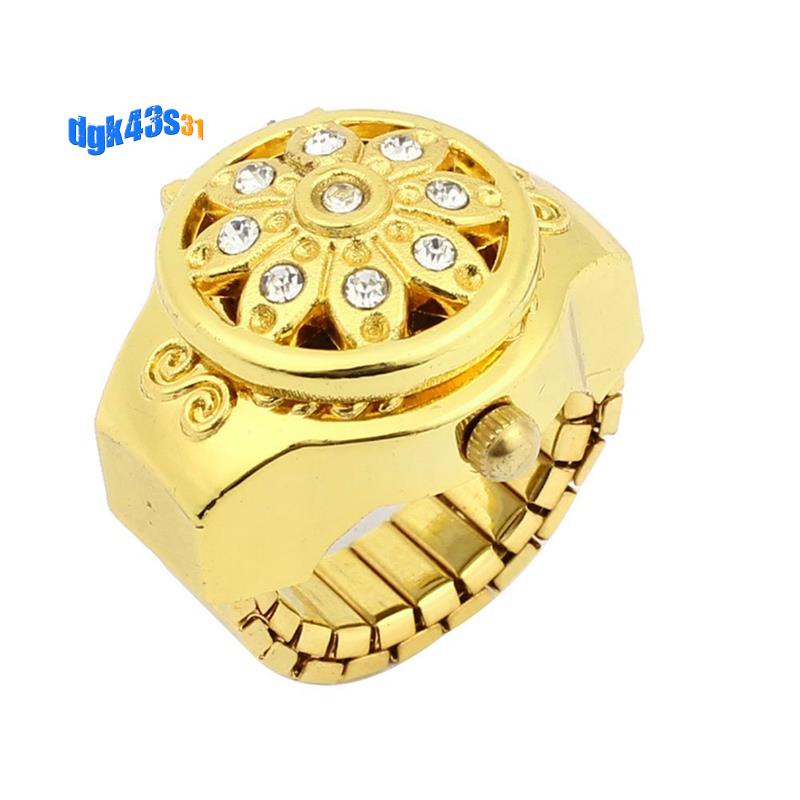 Nhẫn Đồng Hồ Mặt Tròn Đính Pha Lê Co Giãn Dành Cho Nữ