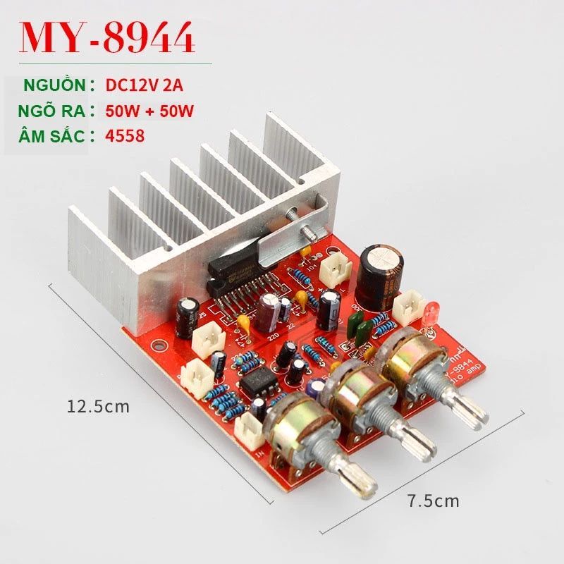 Mạch khuếch đại công suất 2.0 công suất 50W x 2 - TFA 9844 nguồn 12V - 18V dùng độ loa kéo và loa vi tính