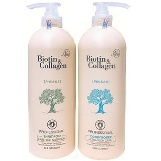 [ SHOP ONLINE ]  [FREE SHIP] Cặp dầu gội xả Biotin collagen (Dung tích mỗi chai 1000 ml)