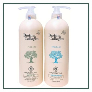 [ SHOP ONLINE ]  [FREE SHIP] Cặp dầu gội xả Biotin collagen (Dung tích mỗi chai 1000 ml)