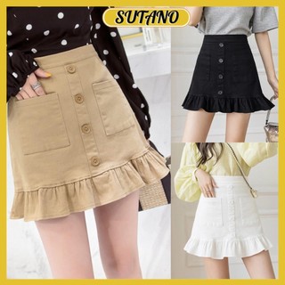 [XẢ KHO] Chân váy chữ A kaki đuôi cá phối cúc phong cách trẻ trung CV243 SUTANO