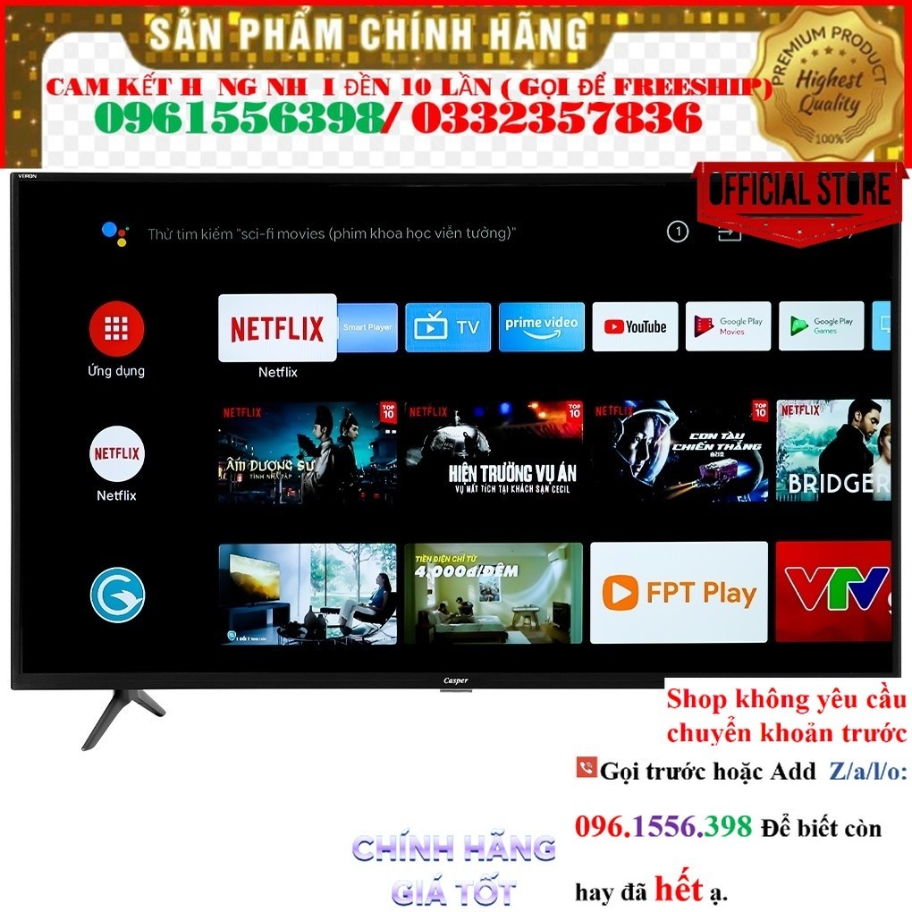 Android Tivi Casper 43 inch 43UGS611 giá rẻ @Sale