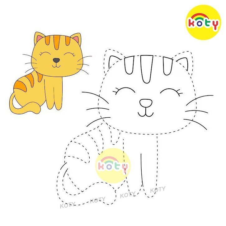 [Có Mẫu] Bộ 50 Tranh Tập Vẽ Tô Màu Theo Nét Đứt - Nối Dấu Chấm Size Lớn A4 Cho Bé Thông Minh TM7046