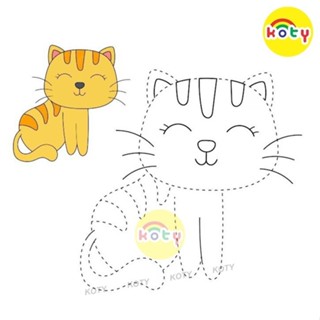 [Có Mẫu] Bộ 50 Tranh Tập Vẽ Tô Màu Theo Nét Đứt - Nối Dấu Chấm Size Lớn A4 Cho Bé Thông Minh TM7046