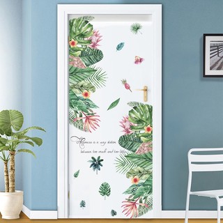 Decal dán tường - chân tường cây cỏ hoa lá mẫu mới-k84