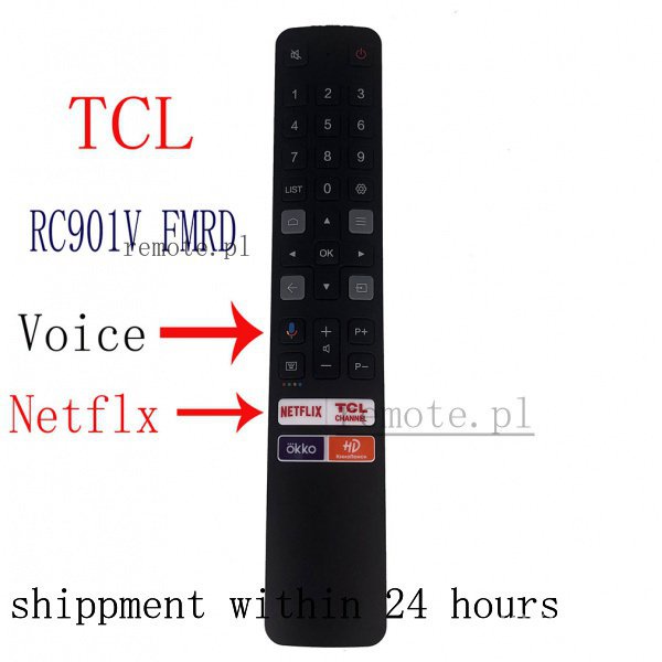 RC901V FMRD Điều khiển từ xa mới cho TV Tcl Giọng nói LCD LED TV Điều khiển từ xa Netflix TCL CHANNE