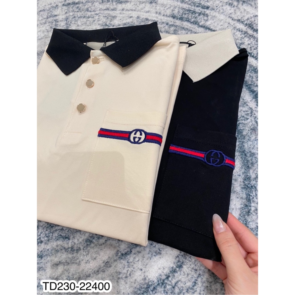 Áo polo nam G.C túi thêu logo siêu đẹp - Áo polo nam cotton be basic hot hit