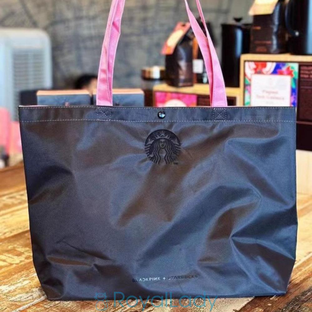Starbucks Túi tote Vải oxford Thêu Hình Nhóm Nhạc blackpink