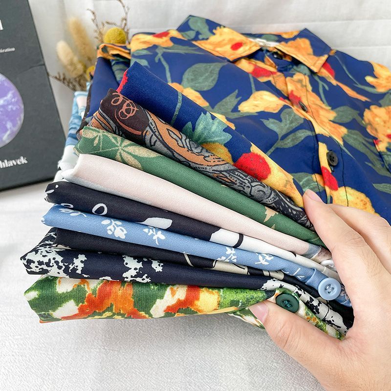 Áo Sơ Mi Tay Dài Dáng Rộng In Họa Tiết Phong Cách Hồng Kông Cổ Điển Thời Trang Mùa Thu Cho Nữ