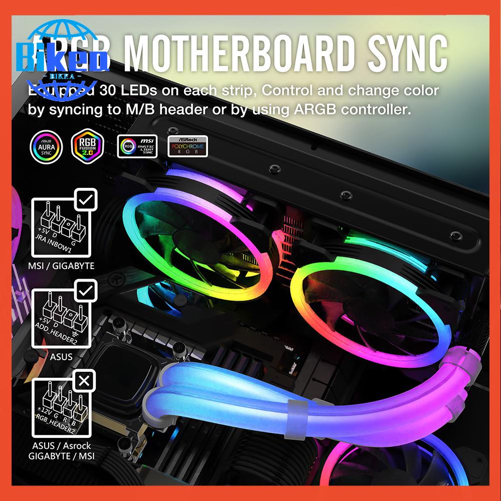 2 Cái 33cm 30 led aio Ống Nước Làm Mát 5v 3pin argb vest Cho Đèn Thần Bí