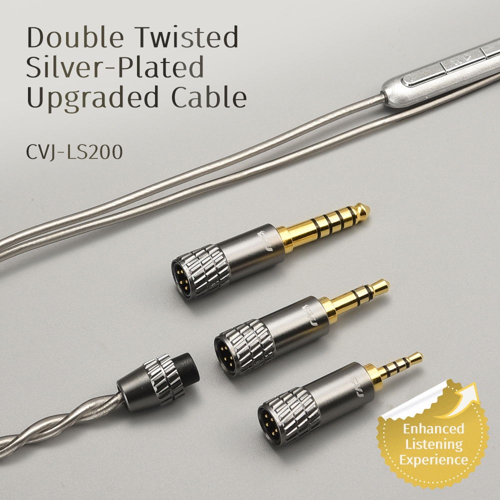 Dây Cáp Nối Nâng Cấp Tai Nghe Mạ Bạc ls200 Kèm mic 2.5 3.5 4.4 type c Cho kz konoka