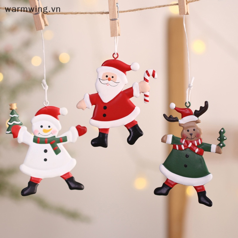 1 Phụ Kiện Trang Trí Cây Thông Giáng Sinh Hình Ông Già Noel Bằng Sắt Màu Đỏ vn