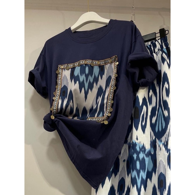 Set Áo Thun Ngắn Tay + Quần Dài Thời Trang Nữ