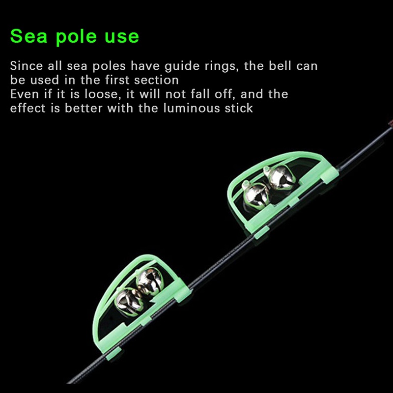 Xoitu Set 2 Chuông Báo Cá Cắn Câu Phát Quang 5cm * 3cm