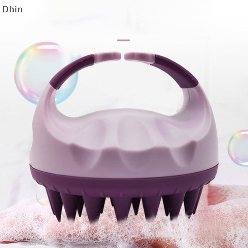 Bàn Chải Gội Đầu Mát Xa Da Đầu Hình Tròn Bằng Silicon Mềm Mại