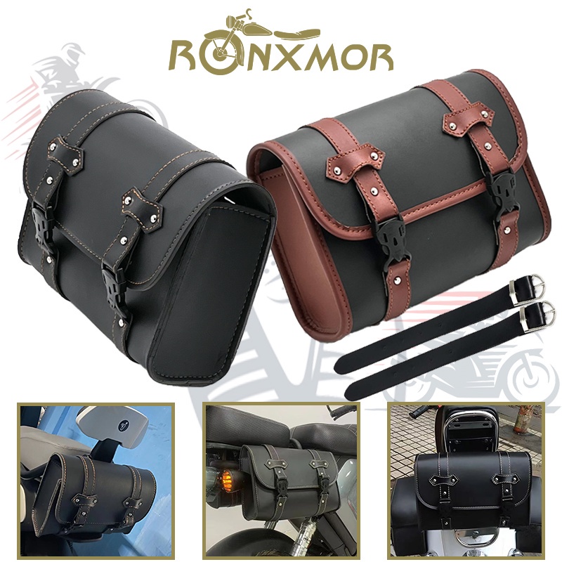 Ronxmor Túi Da pu Đựng Đồ Dùng Gắn Yên Xe Mô Tô yamaha / pcx / Hành Lý Có Khóa Tiện Dụng honda